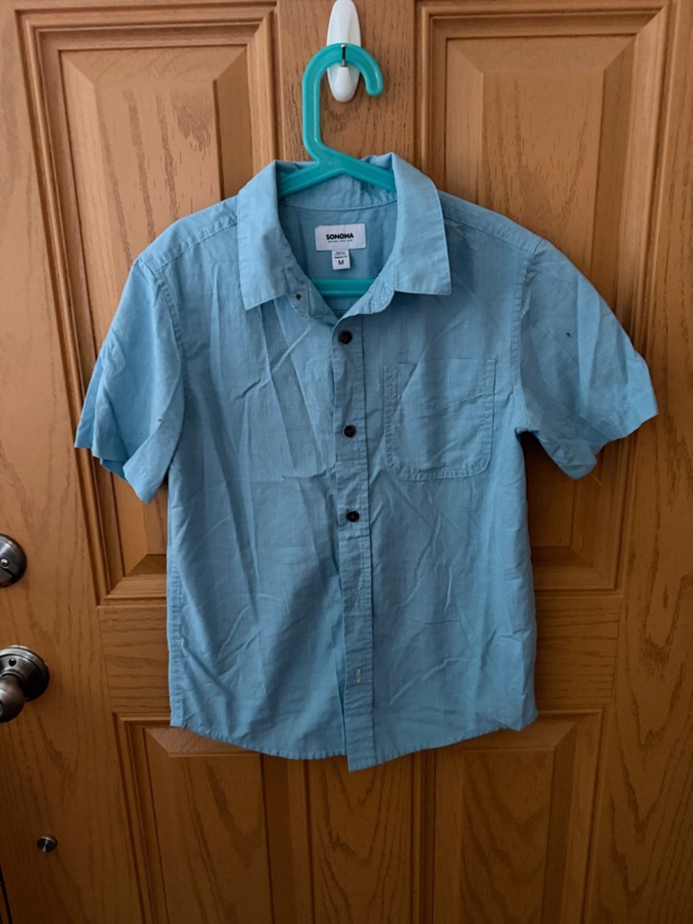 Sonoma Sky Blue Short-Sleeve Button Front Shirt